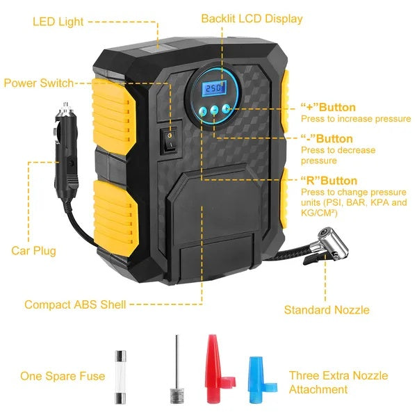 RuggedAir™ Heavy-Duty 12V Digital Tyre Inflator